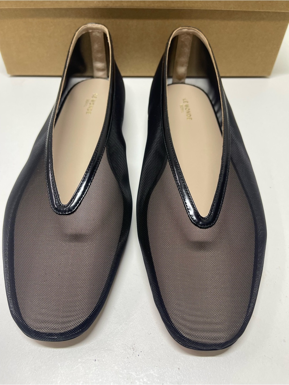 Le Monde Luna Black Mesh Slip-On Flats - Picture 12 of 13